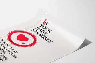 Awareness poster against passive smoking for baby