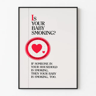 Awareness poster against passive smoking for baby