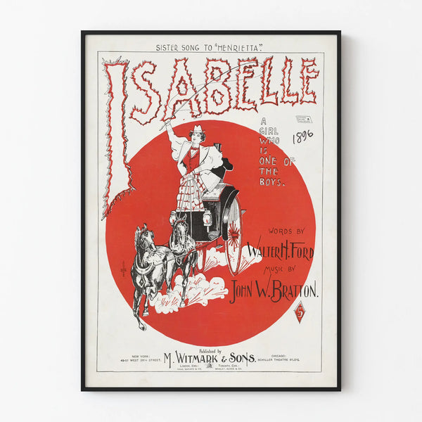 Vintage Isabelle 1896 poster, decorative and artistic