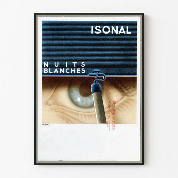 Vintage poster ISONAL White Nights for wall decoration