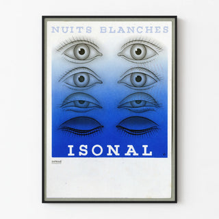 Art Deco Poster White Nights Isonal Blue and Black