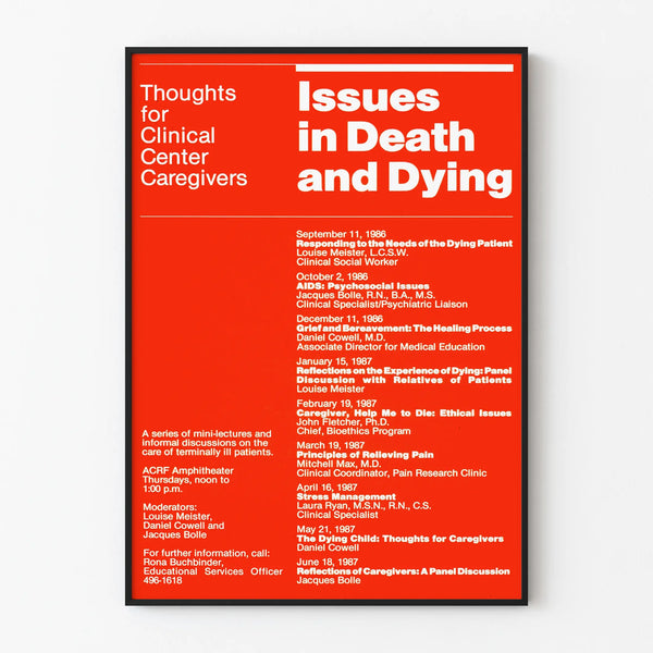 Vintage Poster Issues in Death and Dying - Original Wall Decoration for Healthcare Professionals