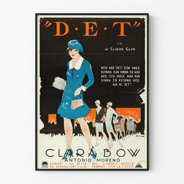 Vintage Film Poster It featuring Clara Bow in Blue