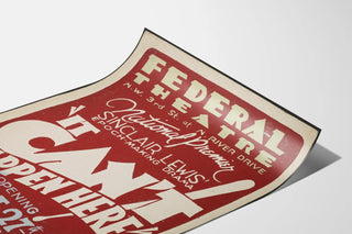 Vintage Poster for Federal Theater 'It Can't Happen Here' Sinclair Lewis