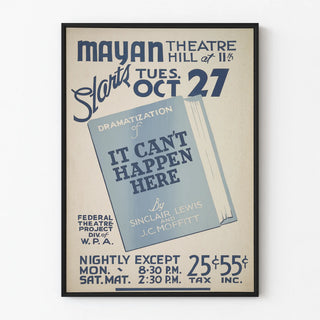 Vintage theater poster Mayan - It Can't Happen Here