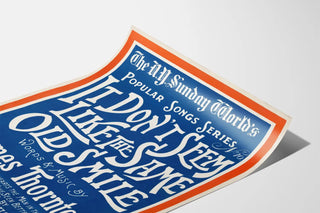 Vintage Poster Chant 'It Don’t Seem Like The Same Old Smile' James Thornton