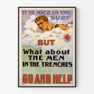 Vintage military propaganda poster - Support for soldiers in the trenches