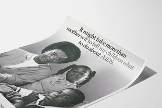 Awareness poster about AIDS with African-American family