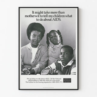 Awareness poster about AIDS with African-American family