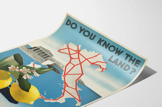 Vintage Poster of Italy's Map and Lemon