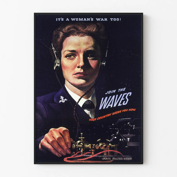 Vintage Propaganda Poster « Join The Waves » - Retro Wall Decoration for Women