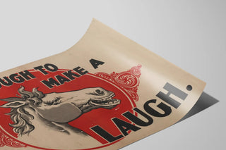 Vintage poster of a humorous horse 'It's Enough to Make a Laugh' — artwork view