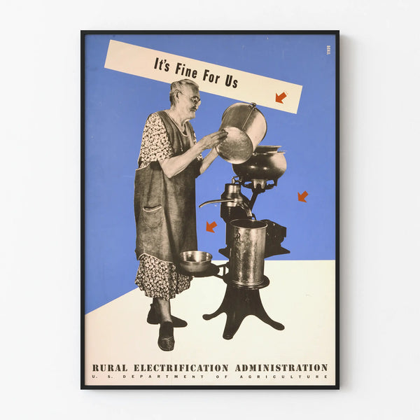 Vintage poster of the Rural Electrification Administration - Agricultural wall decoration