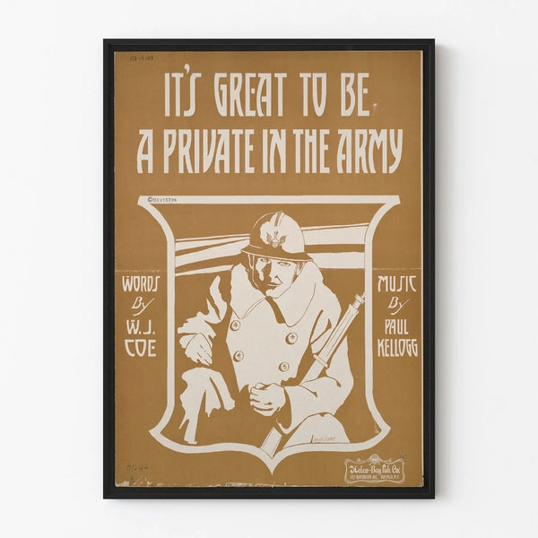Vintage poster 'It's Great to Be a Private in the Army' – Retro wall decoration