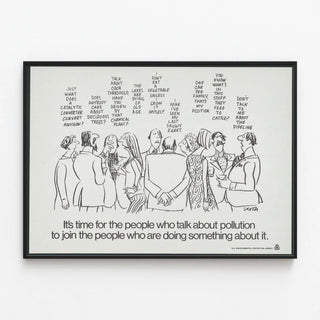 Engaged Poster on Pollution and Environmental Action — framed artwork on a wall