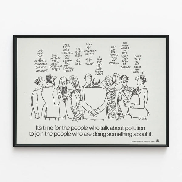 Engaged Poster on Pollution and Environmental Action — framed artwork on a wall