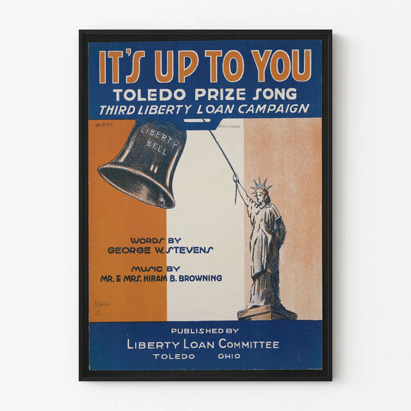 Vintage poster It’s Up To You Toledo Prize Song - Retro patriotic wall decoration