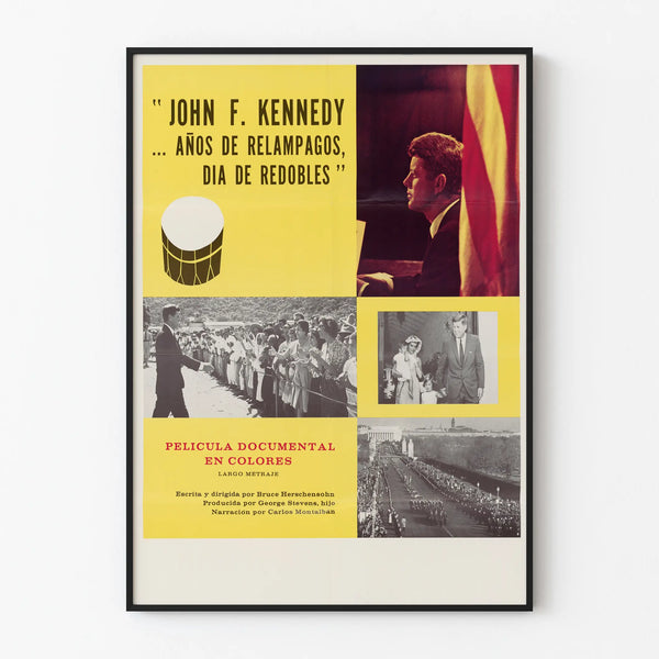 Vintage documentary poster of John F. Kennedy in color