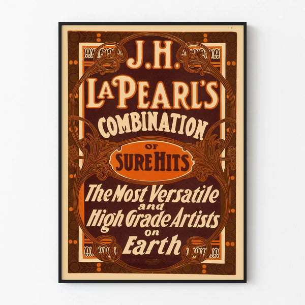 Vintage Poster J.H. La Pearl's Combination of Sure Hits for Wall Decoration
