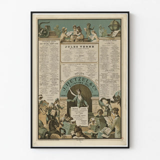Vintage Jules Verne Poster and Hetzel Collection 1882