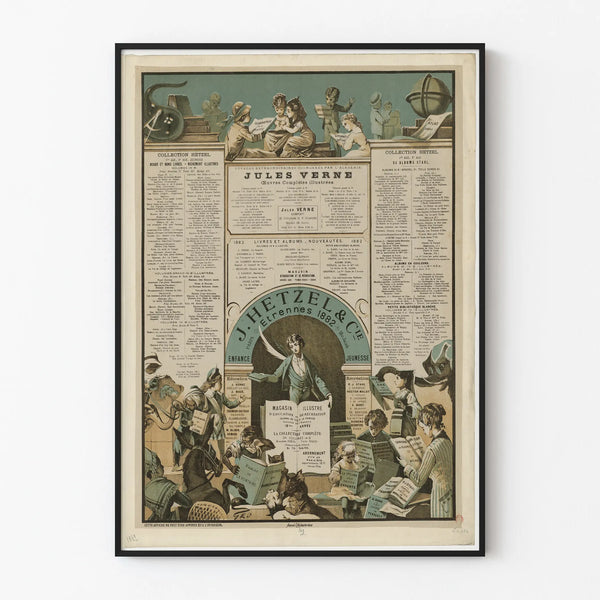 Vintage Jules Verne Poster and Hetzel Collection 1882