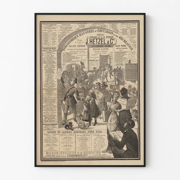 Vintage education and recreation poster 1880 - J. Hetzel & Cie