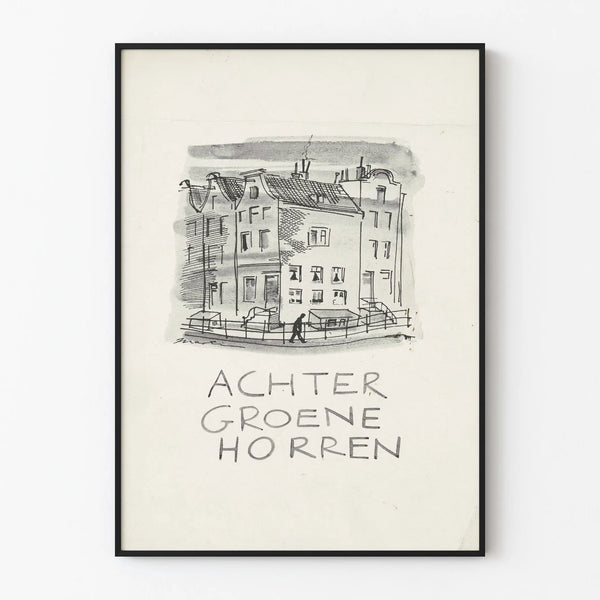 Urban Sketch Poster Achter Groene Horren