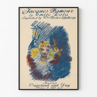 Jacques Damour poster by Émile Zola vintage style