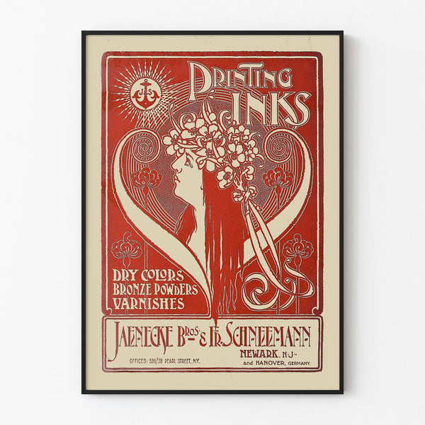 Vintage poster wall decoration Jaenecke Printing Inks