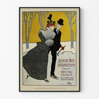 Vintage Art Deco Poster Jaenecke Bros & Fr. Schneemann Printing Inks