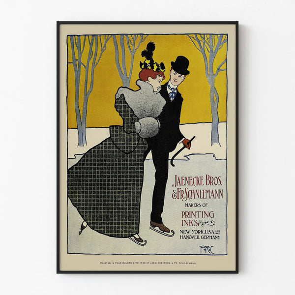 Vintage Art Deco Poster Jaenecke Bros & Fr. Schneemann Printing Inks