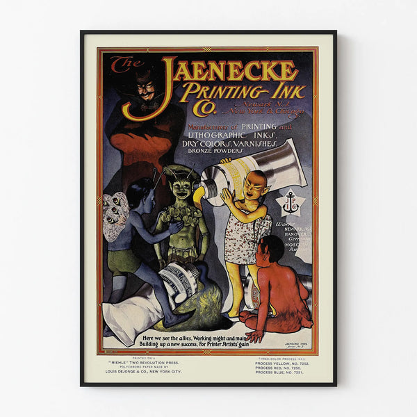 Vintage Poster Jaenecke Printing Ink Co. - Industrial Wall Decoration