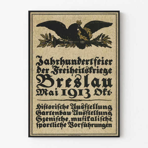 Centennial wall decoration poster of the liberation wars Breslau 1913