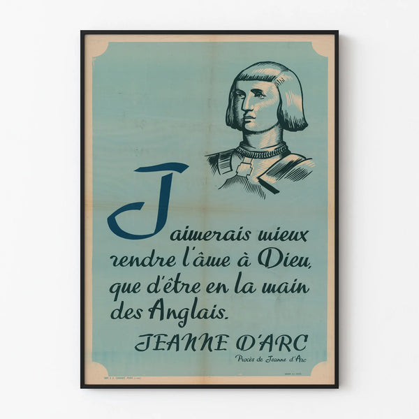 Vintage Jeanne d’Arc Poster with Historical Quote
