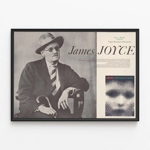James Joyce Poster - Prominent Literary Figure of the Time Reading Program — framed artwork on a wall