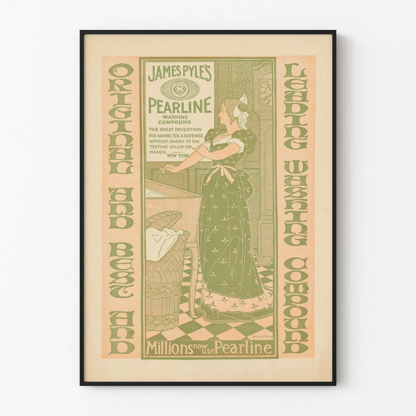 Vintage James Pyle's Pearline Poster for Wall Decoration