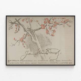 Vintage artistic poster by Jan Stanislawski – Posthumous exhibition and students' works, 1907 — framed artwork on a wall