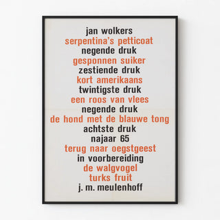 Typographic Poster Jan Wolkers - Original Wall Decoration