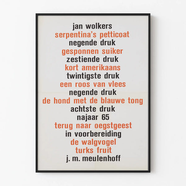 Typographic Poster Jan Wolkers - Original Wall Decoration