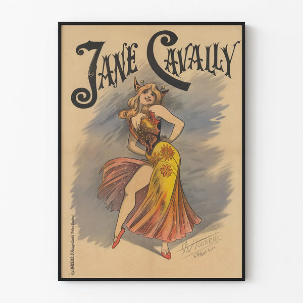 Vintage Artistic Poster Jane Cavally - Retro Wall Decoration