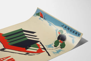Vintage wall poster 'January - A Year of Good Reading Ahead'
