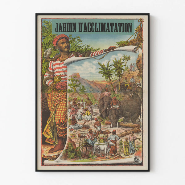 Vintage Poster of the Jardin d'Acclimatation - Exotic Wall Decoration