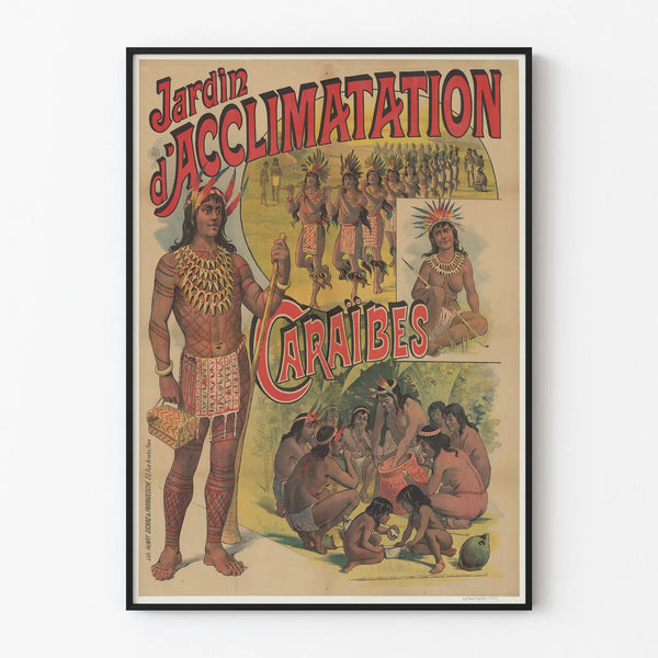 Vintage poster of the Jardin d'Acclimatation Caribbean wall decoration