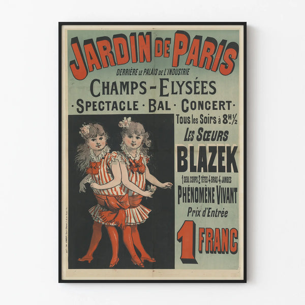 Vintage Poster Garden of Paris Les Sœurs Blazek