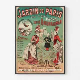 Vintage poster of the Paris Garden - Show of Pacha Ismaël Abdurrahman