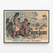 Vintage poster of the Jardin Zoologique d'Acclimatation featuring Indiens Galibis — framed artwork on a wall