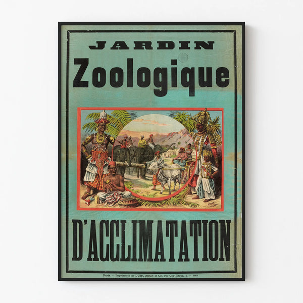 Vintage poster of the Jardin Zoologique d'Acclimatation - Retro wall decoration