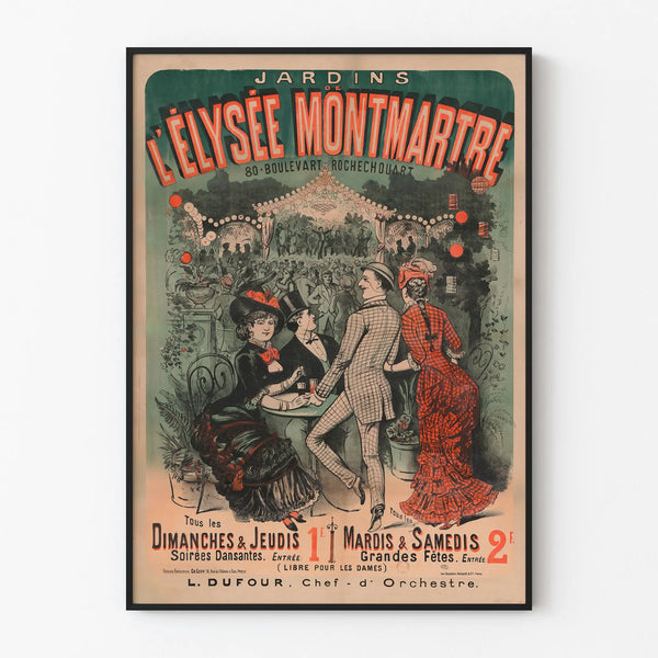 Vintage Poster of the Gardens of the Élysée Montmartre Wall Decoration