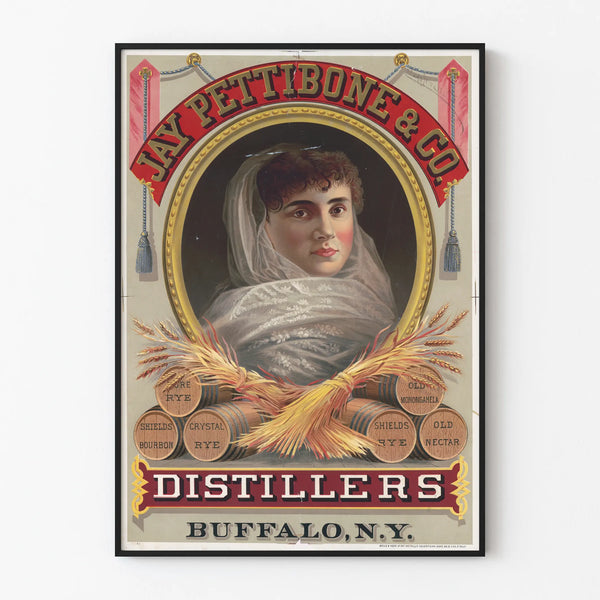 Vintage poster Jay Pettibone & Co. Distillers Buffalo N.Y