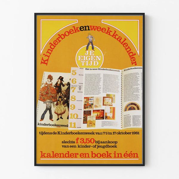 Vintage Kinderboekenweek Calendar Poster 1981 - Children's Wall Decoration
